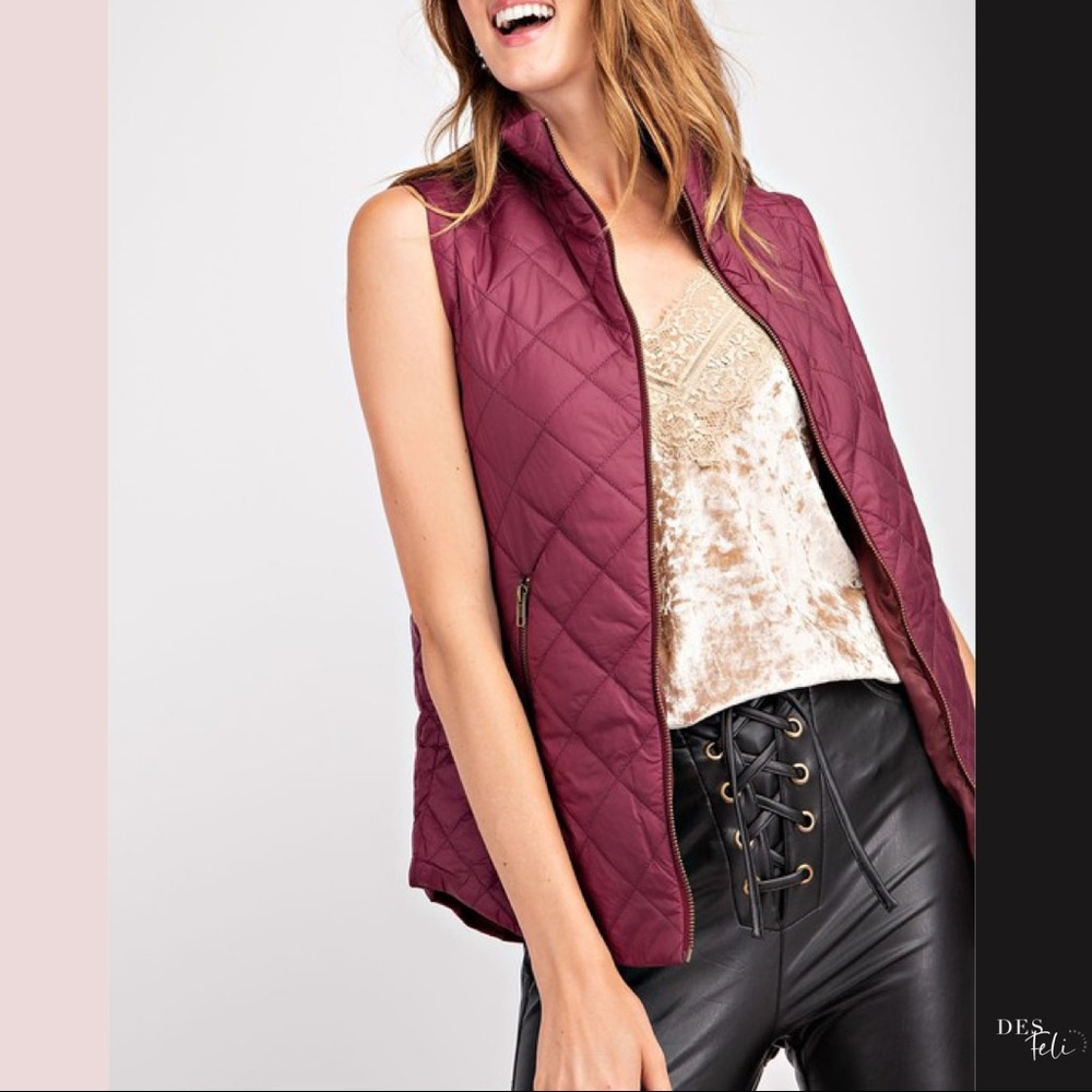 Deep Plum Quilted Vest